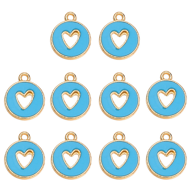 20 PCS/Package 12 * 14mm Alloy Multicolor Peach Heart Shape Pendant DIY Jewelry Accessories Bracelets Necklace display picture 12