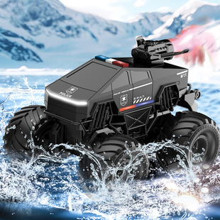 Amphibious Remote Control Car Light Spray Launches Water Bomb Stunt Car Tesla Pickup Four-Wheel Drive Off-Road Vehicle Toy