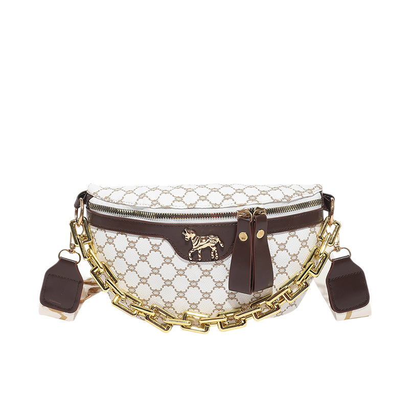 2025 otoño nuevo bolso de impresión de mujer bolso de pecho retro europeo y americano bolso de hombro de mujer bolso de cintura casual de moda bolso de mochila
