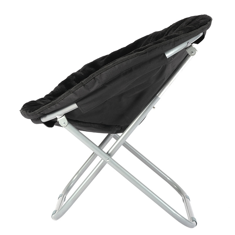 Daxuan silla perezosa de felpa corta transfronteriza al aire libre Sun Net Red Dormitorio de estudiantes Silla redonda Balcón Silla plegable para la luna