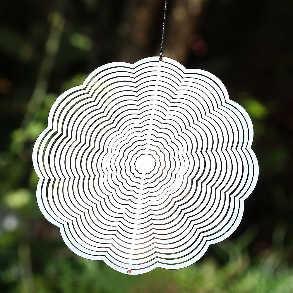 Roterende mandala vindspil i rustfrit stål til haven_voghion.com