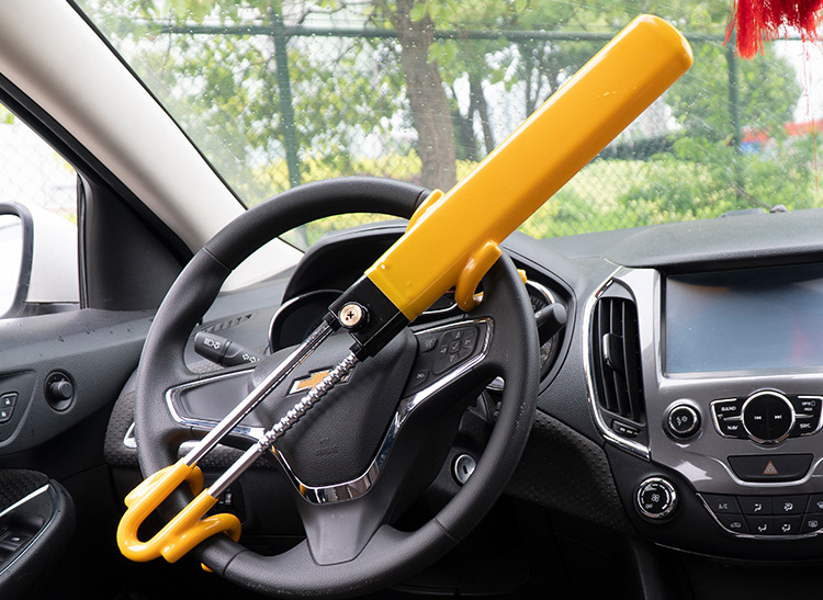 New Car Steering Wheel Lock Double Hook U-Shaped Anti-Theft Lock Car Accessories Adjustable Telescopic Multifunctional Car Lock