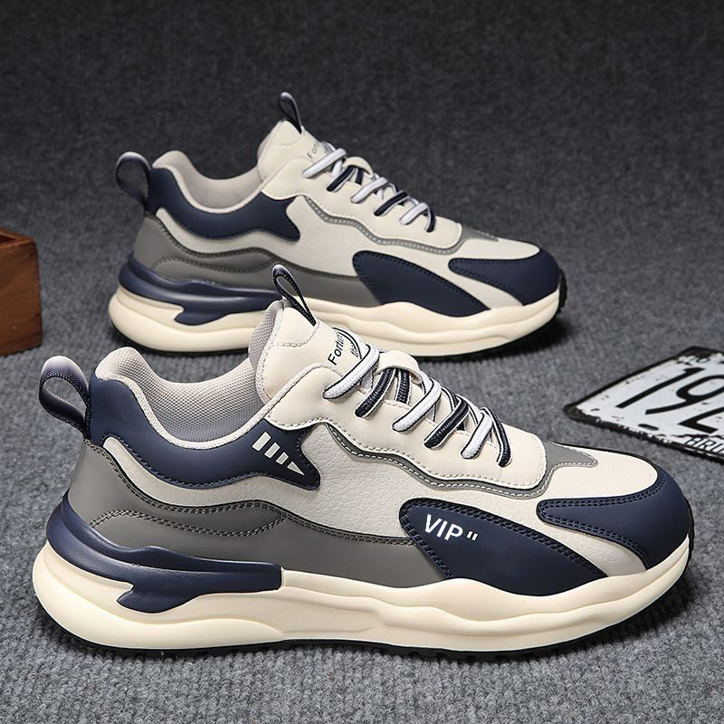 Giày thể thao nam da nhân tạo cổ thấp đế EVA chống trượt, kiểu sneaker thường ngày — A505 màu xanh, A505 đen