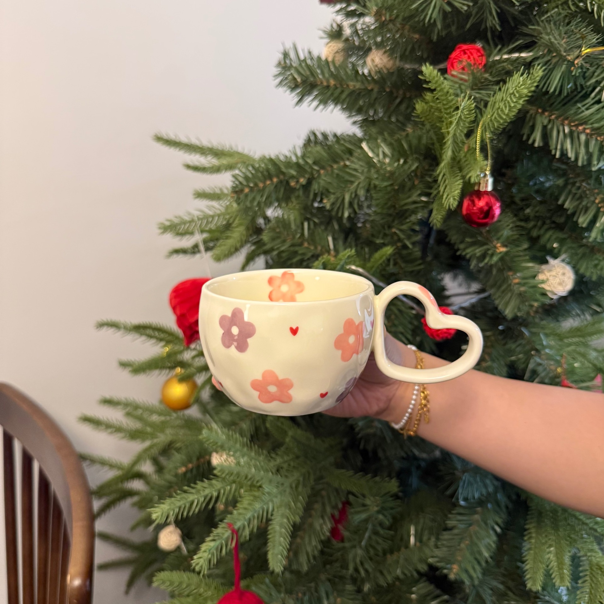 Estilo coreano inswind mano mano amor taza de café plato taza de cerámica dibujada a mano taza de desayuno exclusiva transfronteriza