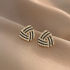 Retro earrings from pearl with tassels, silver needle, European style, wholesale