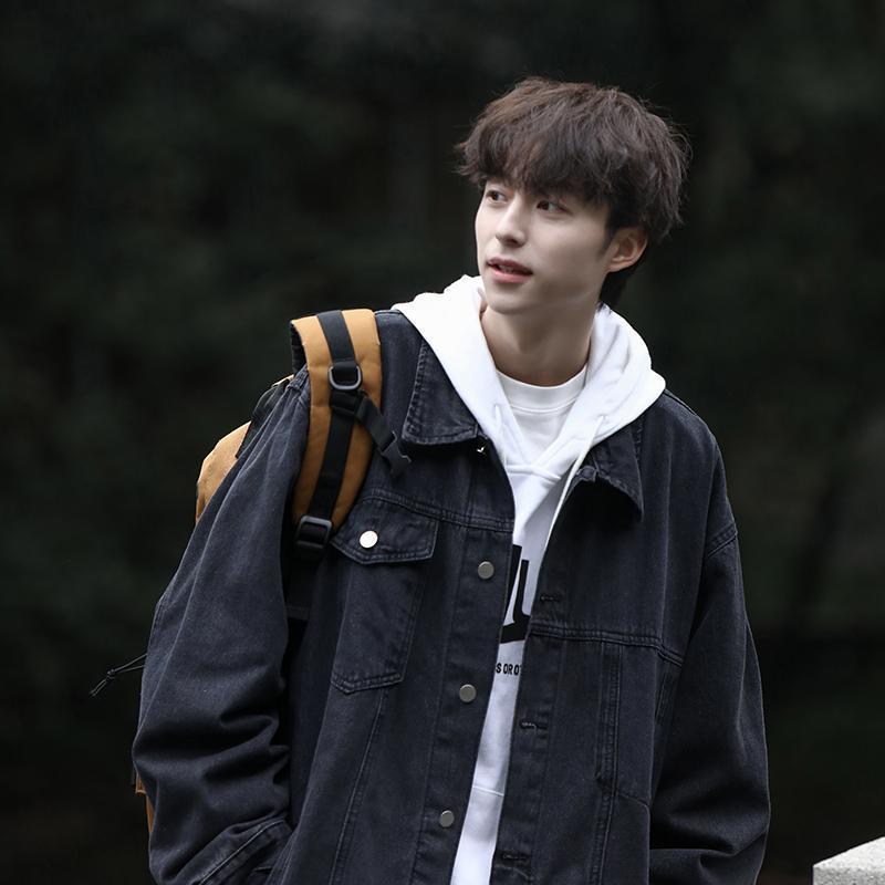 Japanese asymmetrical denim men's trend brand autumn jacket for…