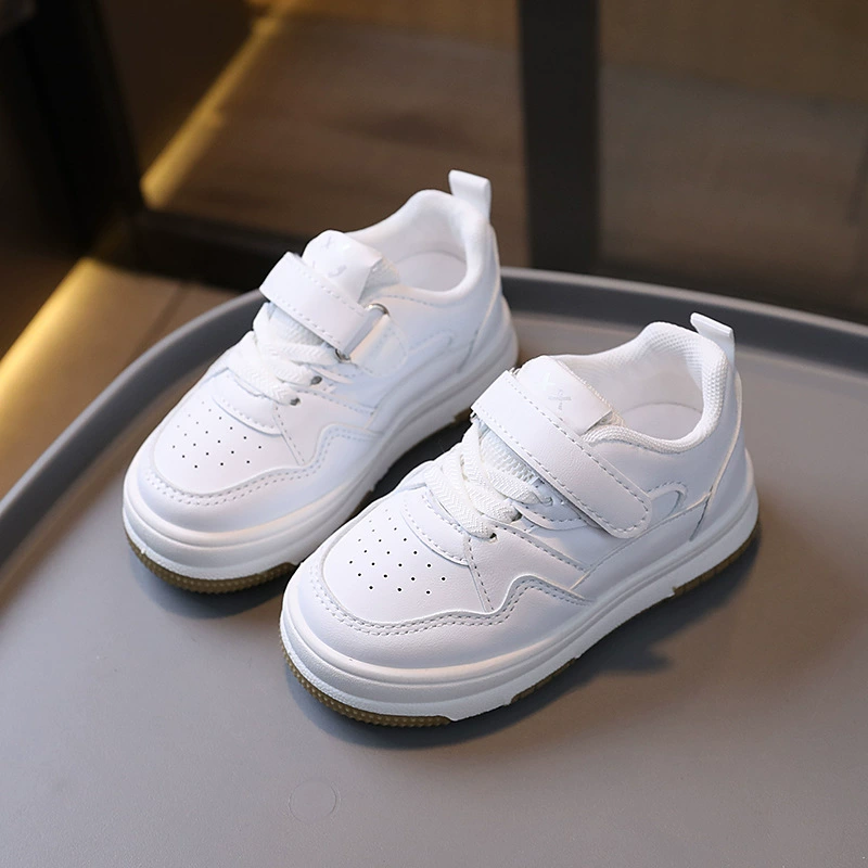 Детские спортивные кроссовки, sneakers для девочек, обувь для мальчиков, белые кроссовки на липучках, осень, мягкая подошва