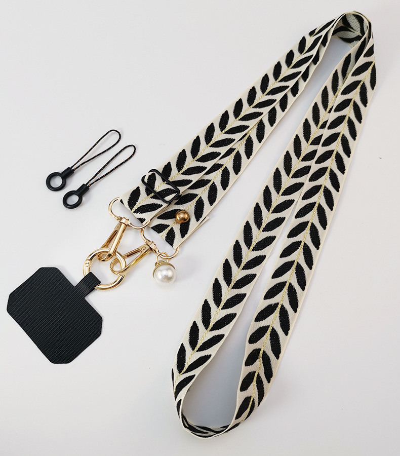 31g Weight Mobile Phone Lanyard Classification 1 Piece Quantity Geometric Pattern Simple Style, Classic Style Style Simple Style Classic Style Geometric Cloth Mobile Phone Lanyard 1