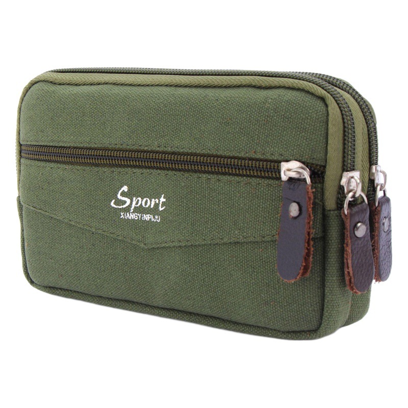 New 6.5inch Street Vendor-Style Belt Bag for Men, Multifunctional Large-Capacity Phone Bag, Waist Bag, Construction Site Canvas Bag