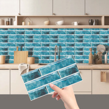 欧式墙面贴仿真瓷砖贴纸防水墙贴厨房卫生间装饰墙贴自粘防水防潮