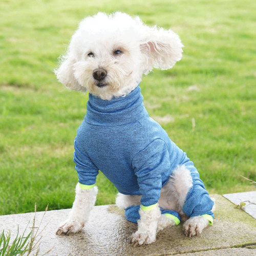 Pet clothing for Teddy, Bichon Frise, and Schnauzer dogs - winter base layer plain pet clothes for small dogs - four-legged one-piece clothing