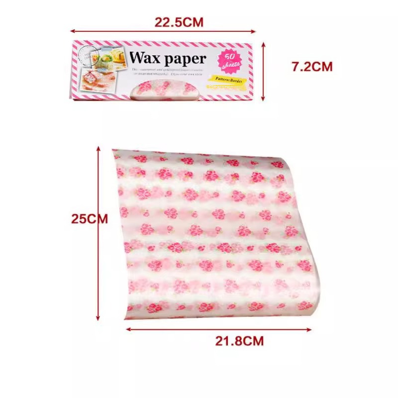 Cross-border exclusive packaging paper printed pastry paper greaseproof paper baking wax paper cake sandwich greaseproof paper mat wholesale