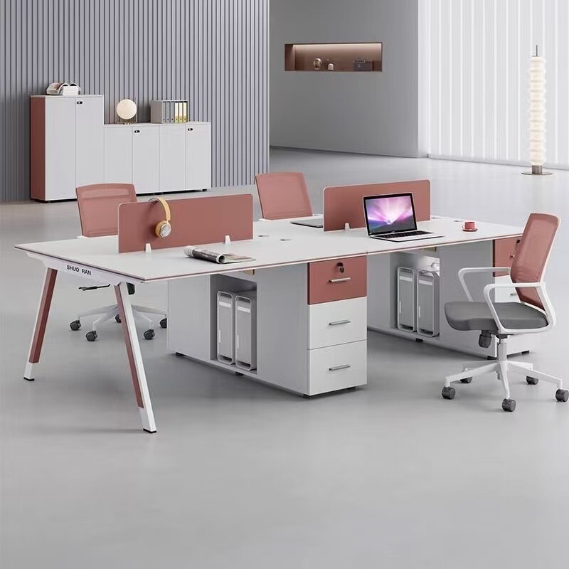Staff Desks, Modern Minimalist Workstations, Office Desk and Chair Set for 1 Person/2 People/4 People, Computer Desk