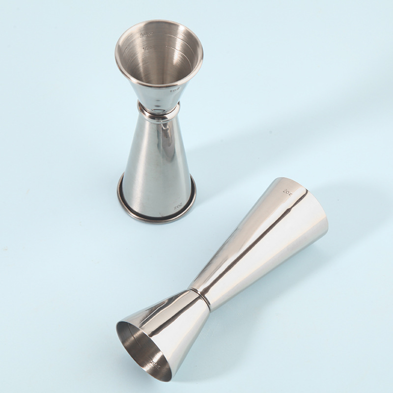 Acero inoxidable doble cabeza de medición taza de onza bar taza de medición pequeña mezclador de vino mezclador de vino tienda de té de leche usar taza de medición de escala