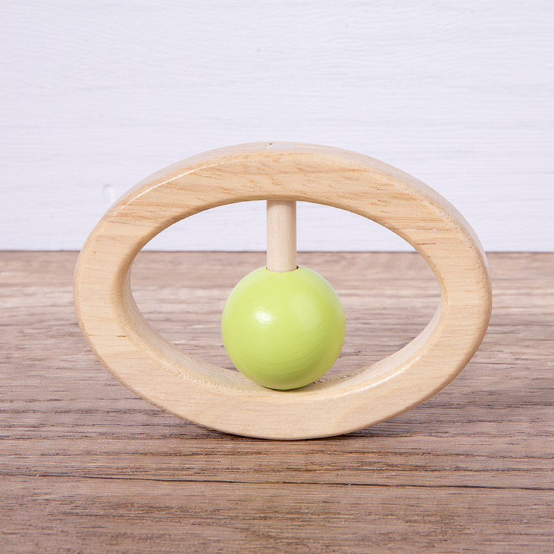 Bebé de madera sonajero juguete bebé de un mes de edad bebé calmante pequeño sonajero molar mordedura agarre regalo de entrenamiento