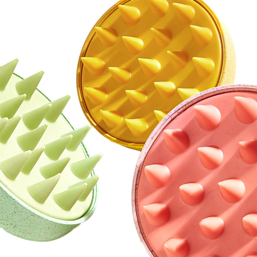 Hair salon bath massage shampoo brush adult household shampoo comb massage cleaning silicone wheat straw shampoo brush