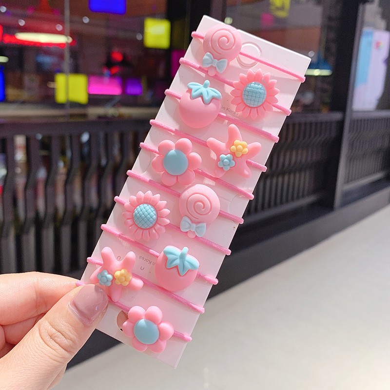 Hermosos lindos anillos de cabello para niños dulces pequeños cuerda de cabello fresca y elegante nicho de estilo de dama personalidad de niños cuerda de cabello universal