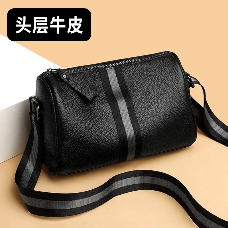 First-Layer Cowhide Men's Crossbody Bag Genuine Leather Men's Bag Shoulder Bag Men's Bag Casual Bag Small Backpack Men's Travel Square Bag