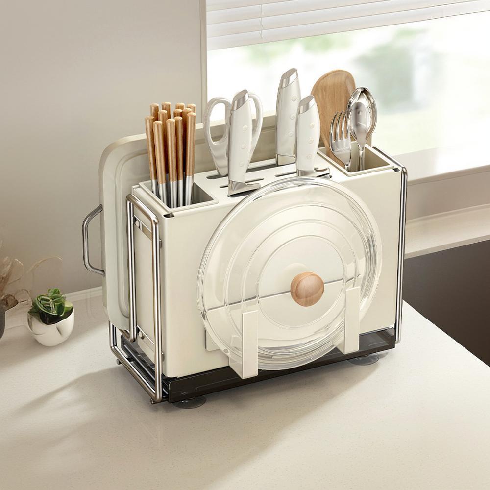 Household Kitchen Knife Holder Integrated Storage Rack Knife Chopstick Cage Rack Tube Knife Chopsticks Spoon Storage Rack Box Ins Style