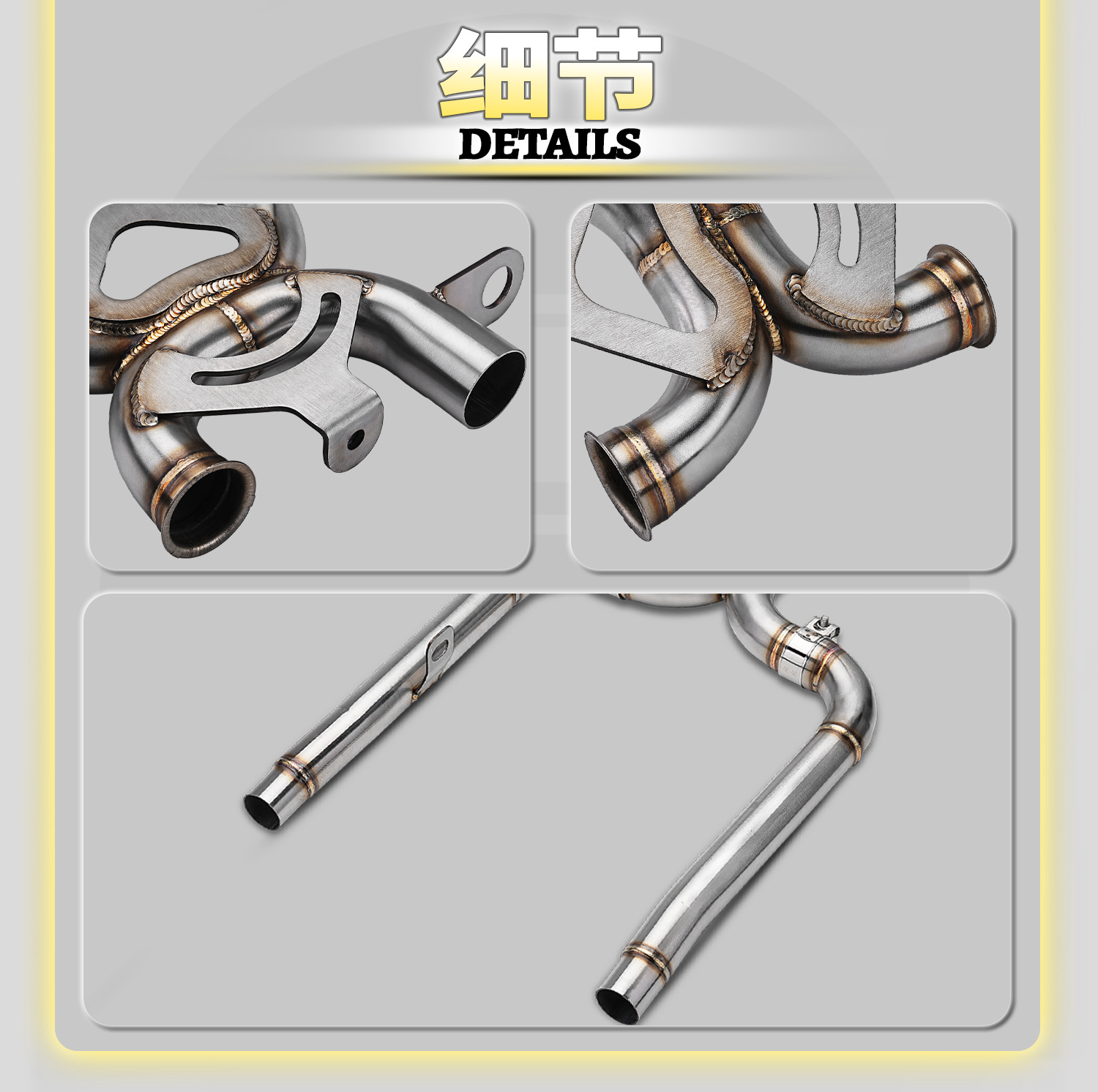 Triumph Bonneville T100/T120 Motorcycle Modified Exhaust Pipe Stainless Steel Mid-section Non-Destructive Installation