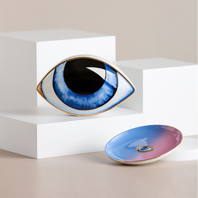 1155g Weight Ornaments Home Textiles & Decor Type Ornaments Classification 1 Piece Quantity Daily Occasion ceramics Material Eye Pattern Casual Style Casual Eye Ceramics Ornaments Artificial Decorations 9