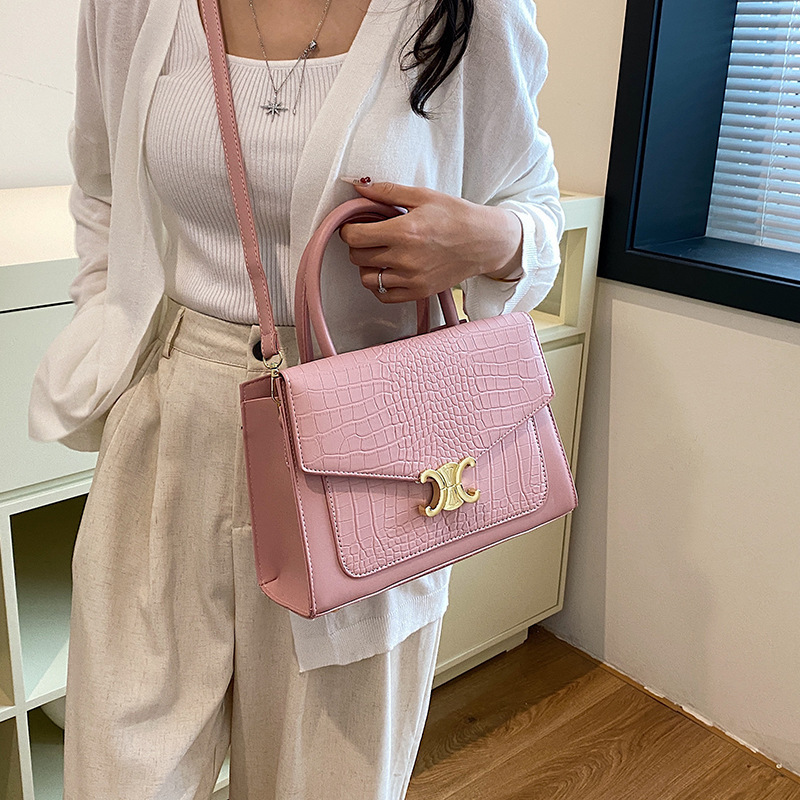 Patrón de piedra pequeño bolso cuadrado comercio exterior transfronterizo viajero todo fósforo bolso retro bolso femenino 2024 nueva moda patrón de cocodrilo femenino