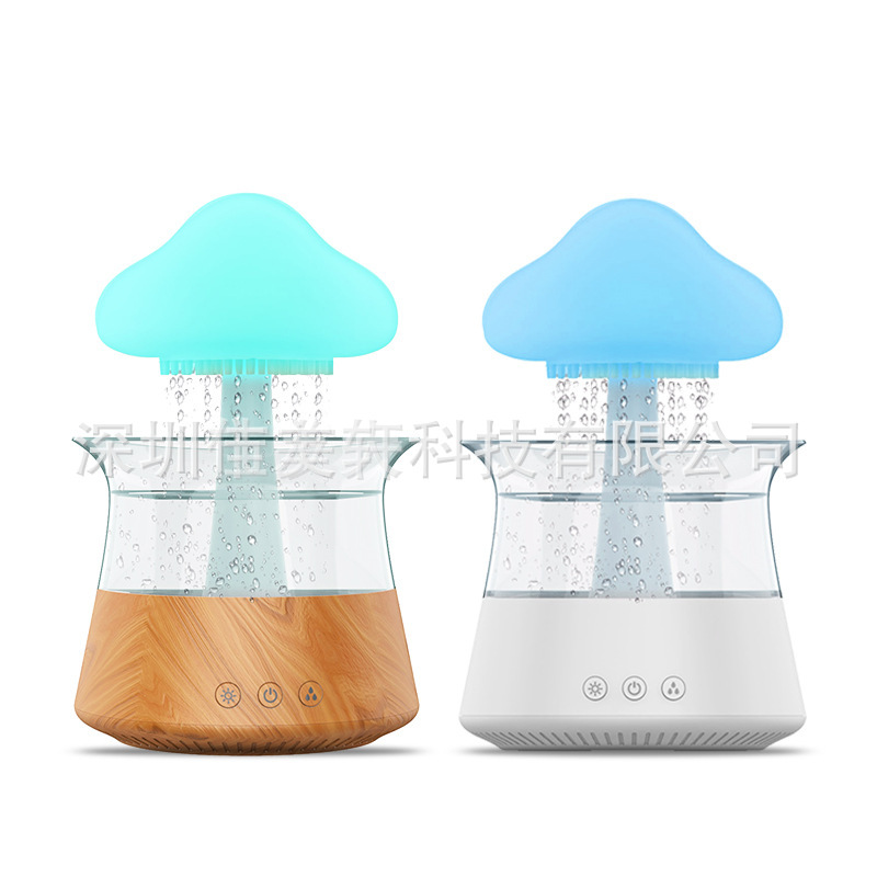 Comercio exterior transfronterizo humidificador seta lluvia nube gotas de lluvia ruido blanco aceite esencial máquina de aromaterapia humidificador