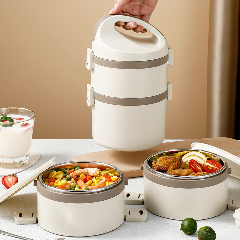 Caja de almuerzo aislada Bento de acero inoxidable 304 ultra larga portátil de gran capacidad multi-capa almuerzo cubo Oficina trabajador estudiante almuerzo caja