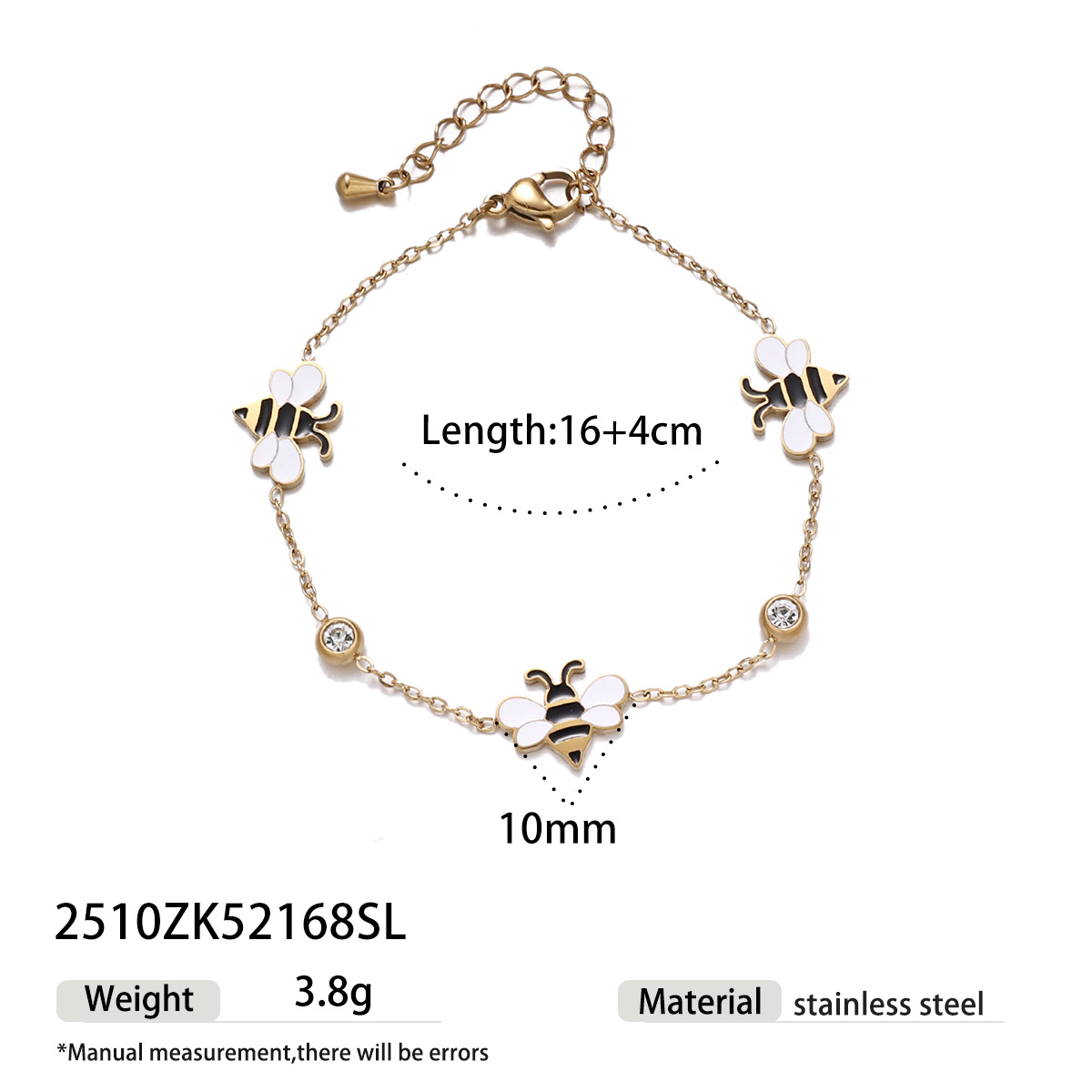 Collar de acero inoxidable TENA lujo ligero de alto nivel, colgante de abeja, brazalete de joyería, conjunto de mujeres transfronterizas