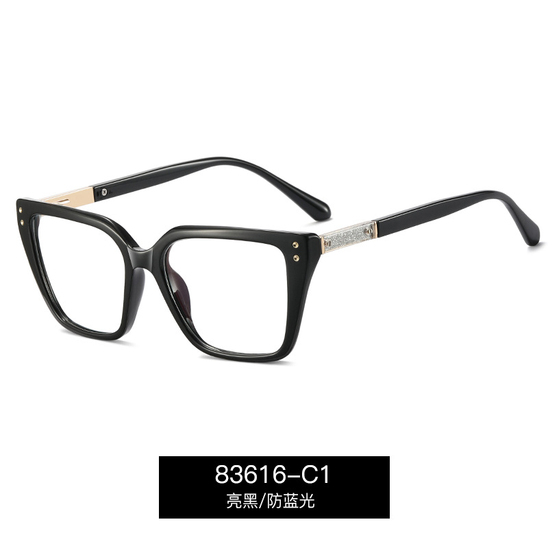 83616 nuevo producto estilo de comercio exterior moda ojo de gato gafas anti-luz azul piernas ácidas número de comodidad miopía montura mujer