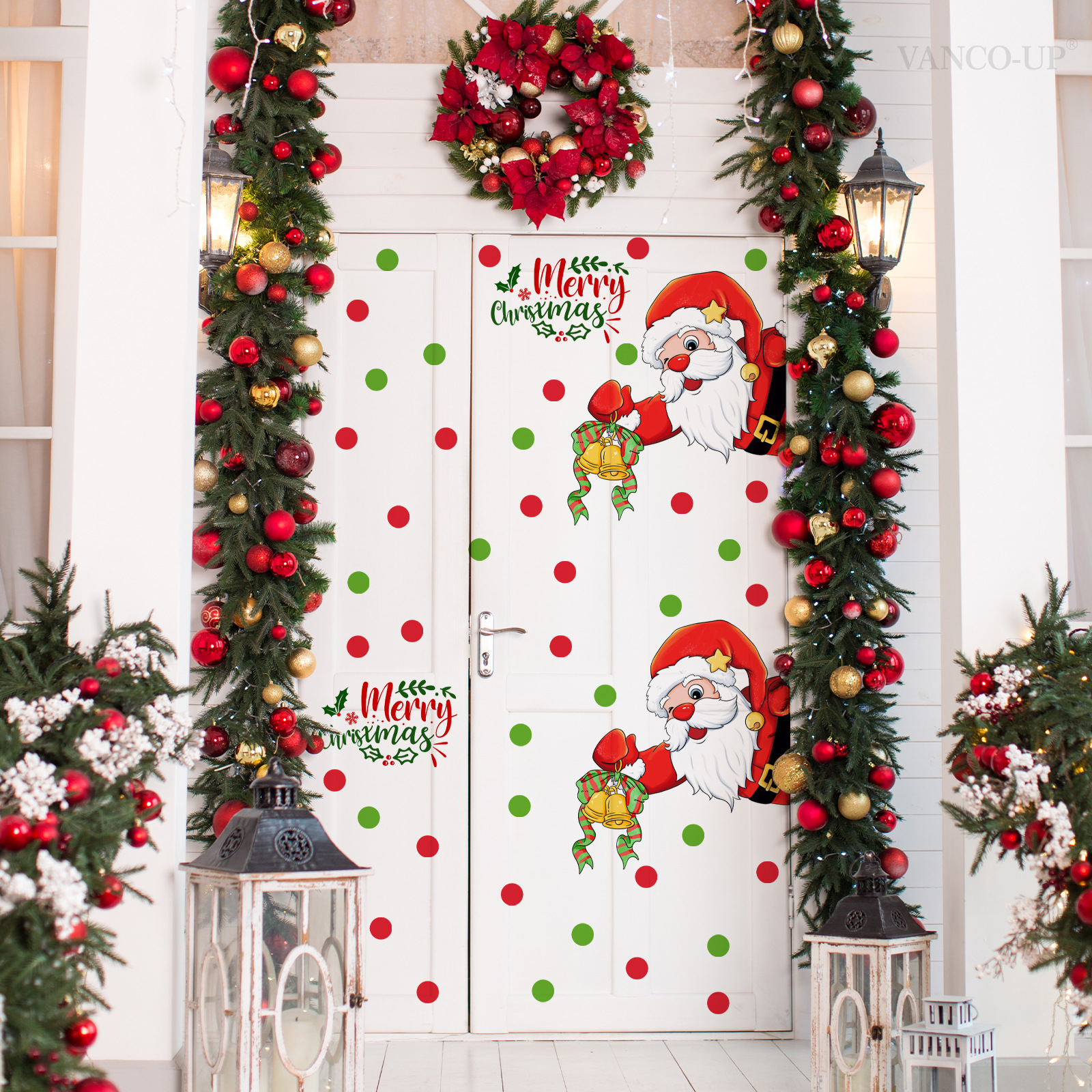 Weihnachtsmann Wandaufkleber Mit Geschenkbox Für Die Wand_voghion.com