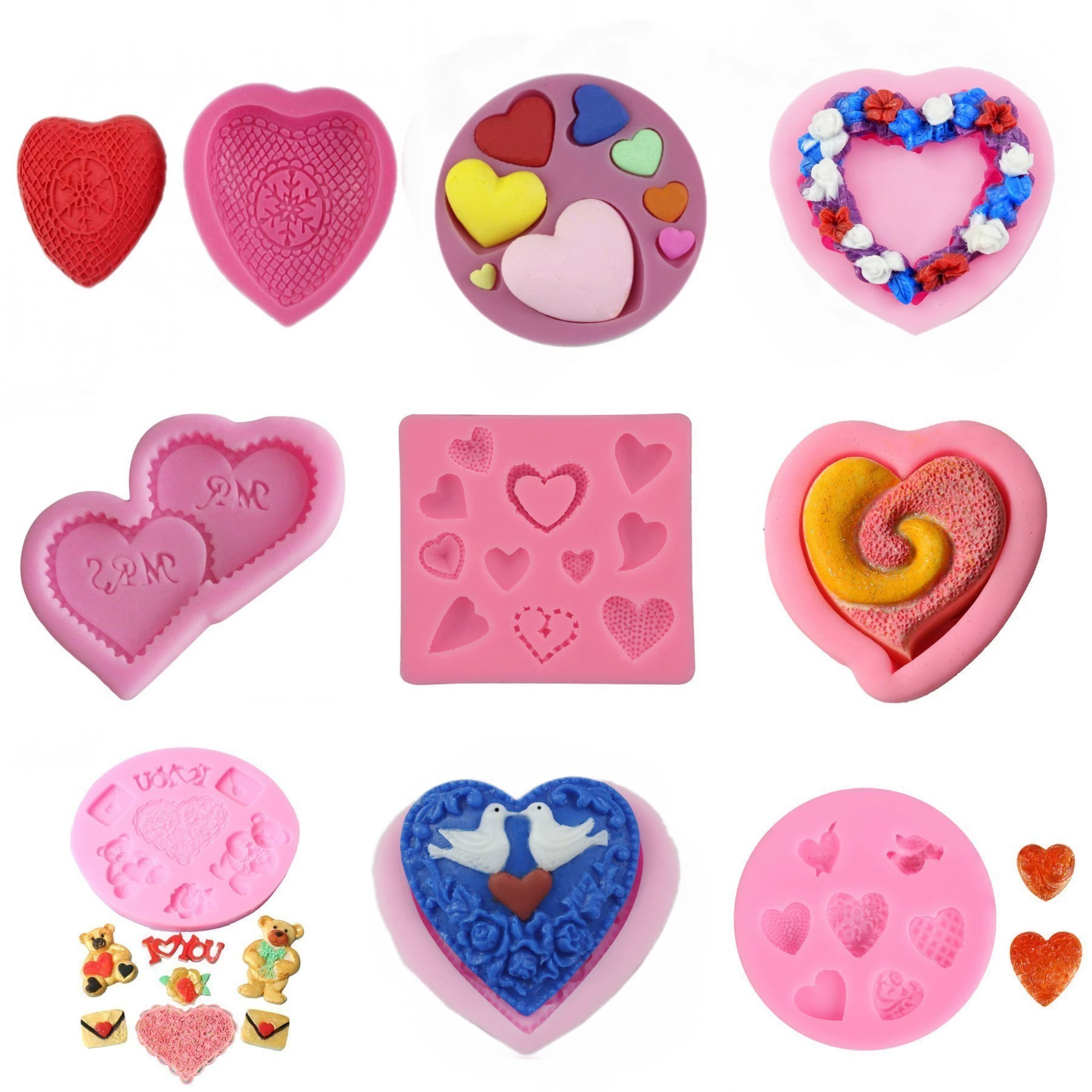 Разнообразные любовные жидкие силиконовые формы diy сахарный торт шоколадные формы инструмент для выпечки
