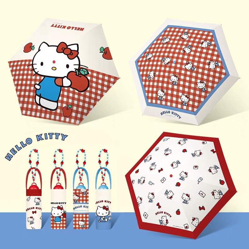 Genuine KT Cat 50% Fold Sun Umbrella ~ Ultra Light Small Cute Sun Protection UV Protection HelloKitty Sunshade Umbrella