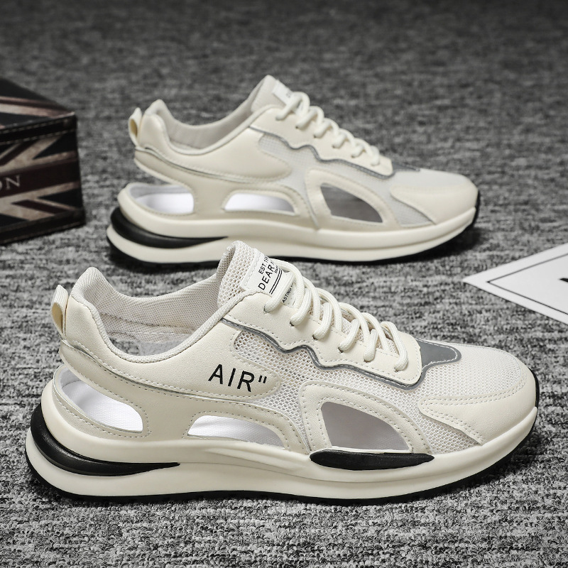 男鞋2024夏季新款男士轻便包头洞洞鞋镂空透气网面鞋运动沙滩凉鞋