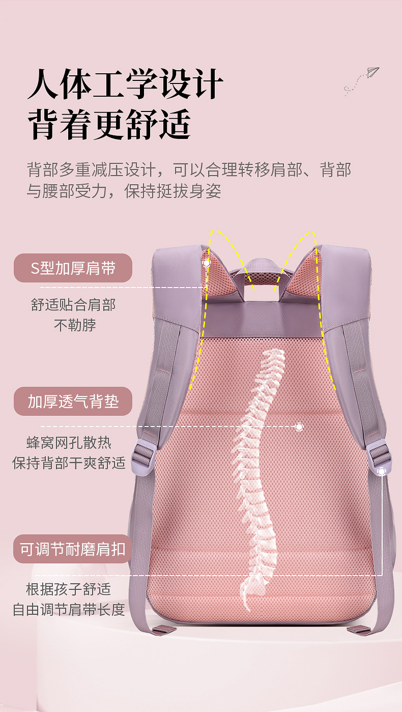 新款书包女可爱韩版高中生初中生学生六年级双肩包背包休闲大容量详情5