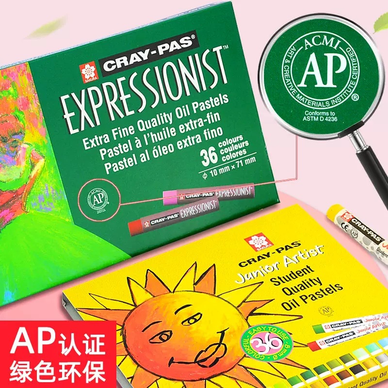 Japonés Sakura flor de cerezo marca pintura al óleo palo 24-color crayones para niños seguro mano no sucia mano pegajosa jardín de infantes bebé pequeño