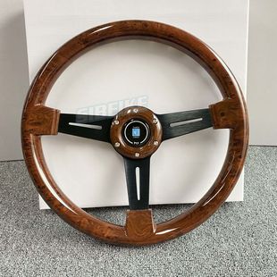 Retro mahogany steering wheel modified car universal competitive modified steering wheel suitable for Big Dipper mahogany steering wheel