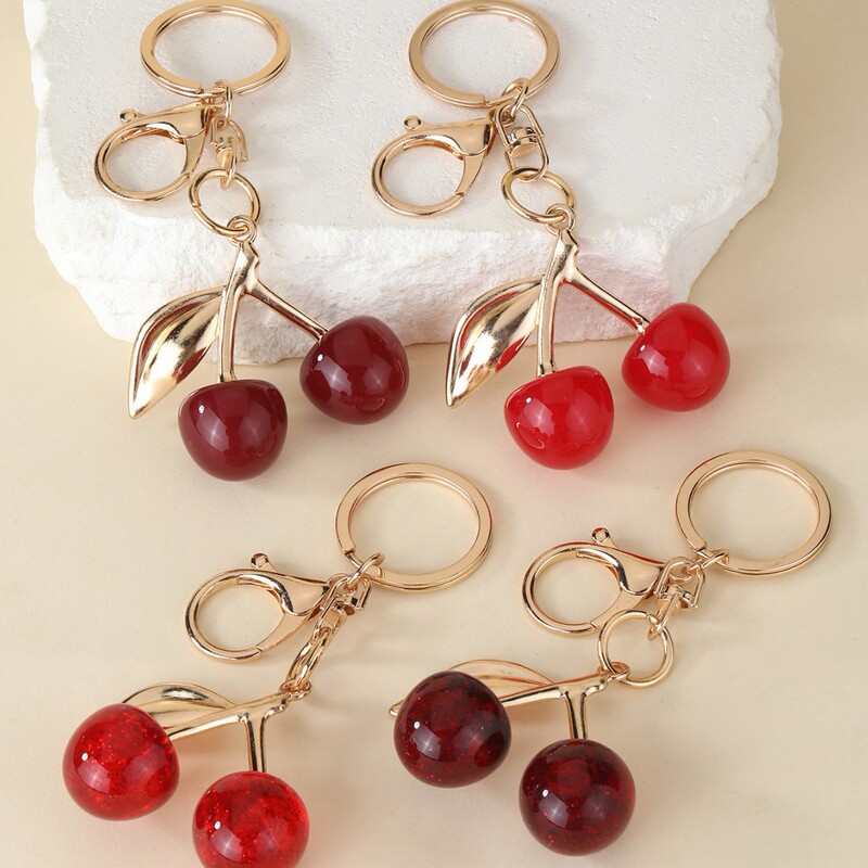 Cross-Border Popular Cherry Keychain DIY Jewelry Accessories Artificial Multi-Color Cherry Pendant Fashion Bag Pendant Cross-Border Popular Cherry Keychain DIY Jewelry Accessories Artificial Multi-Color Cherry Pendant Fashion Bag Pendant