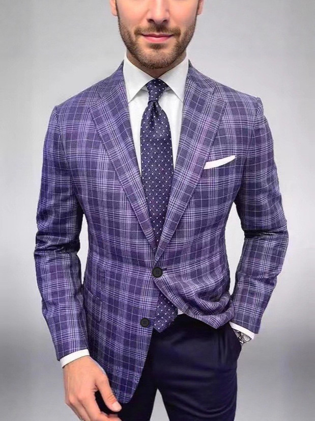 Trajes transfronterizos ordenados impresión de dos botones trajes casuales de hombre para trabajar con ropa ligera de negocios de hombre en stock