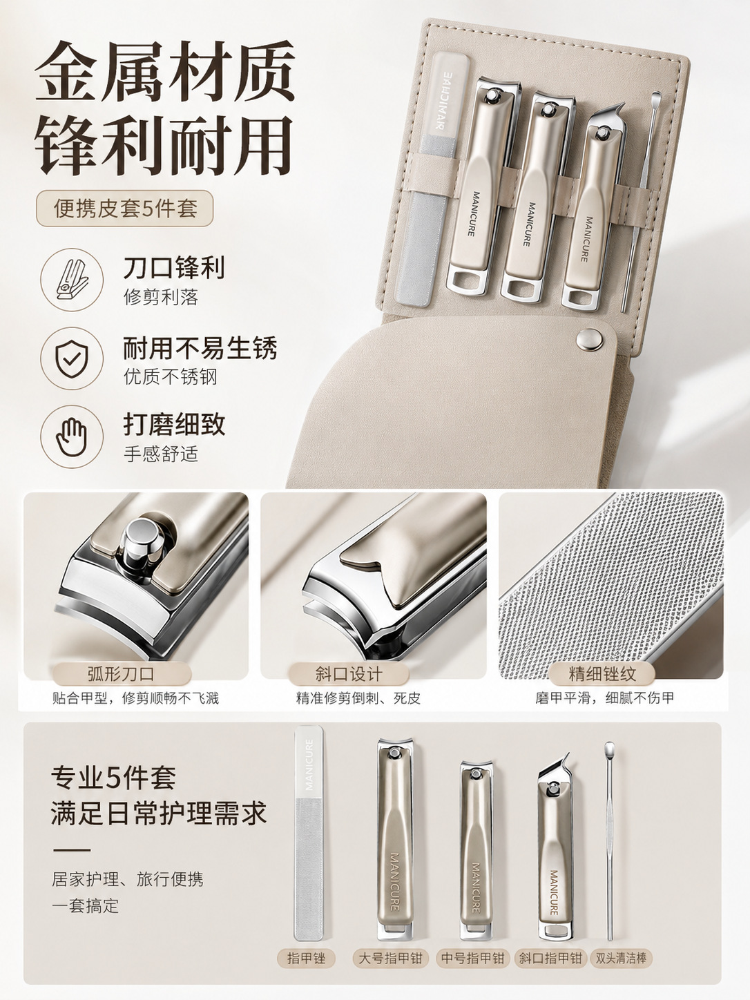 Wholesale TikTok Style Gradient Nail Clippers 4-Piece Set Portable Nail Scissors Nail Clipper Pedicure Kit Beauty Nail Tool Set