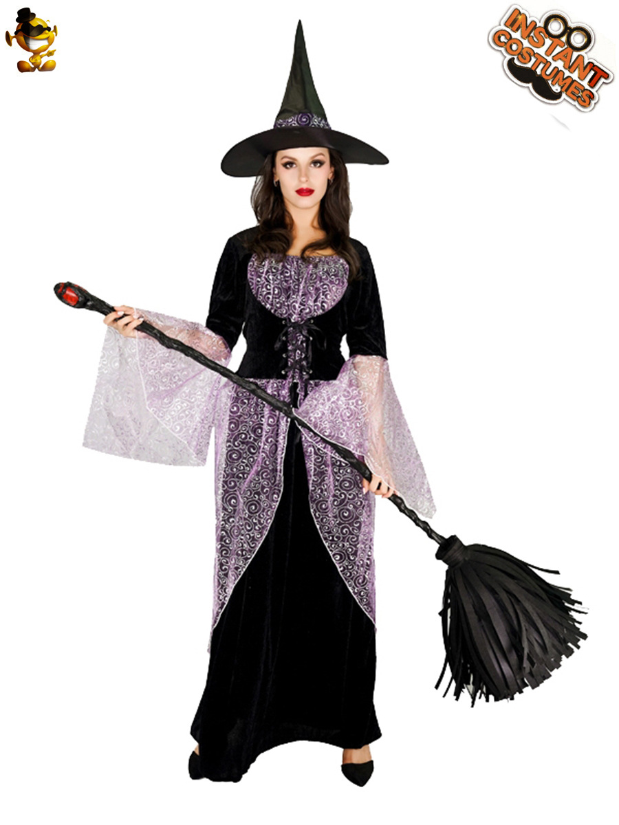 Halloween mujer adulta bruja vestido Cosplay rol bruja rendimiento de la etapa traje del partido