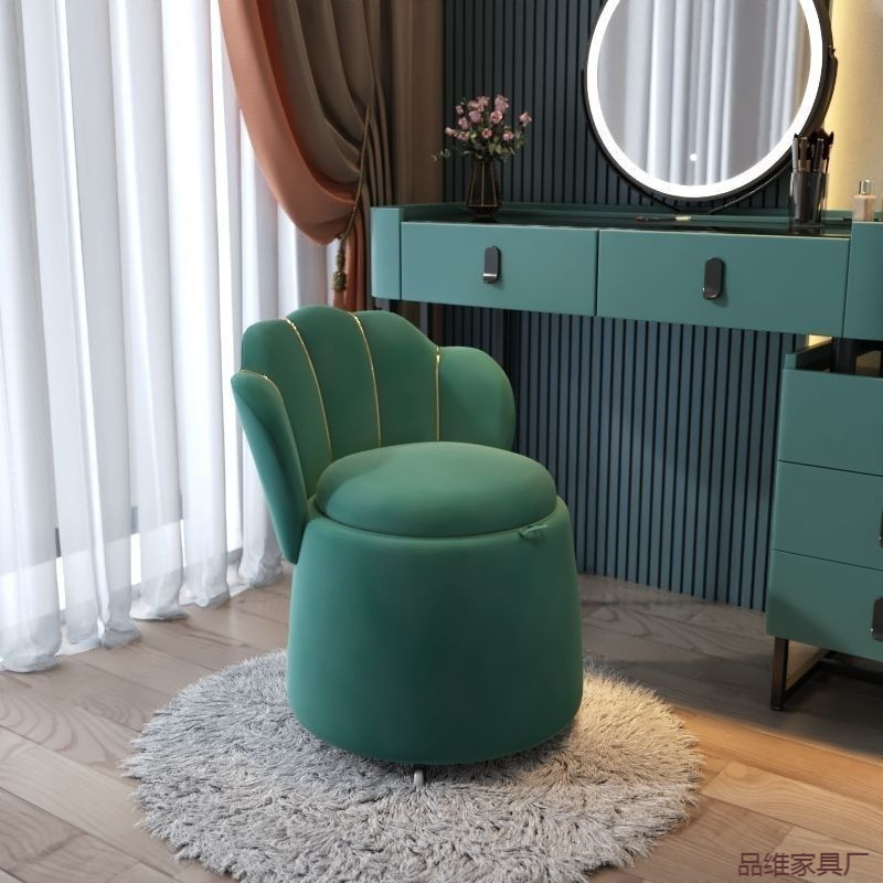 Nuevo tipo de silla de maquillaje de lujo ligero hogar dormitorio respaldo silla de almacenamiento silla de maquillaje