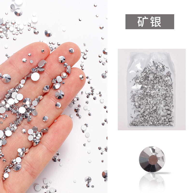 Joyería de uñas diamante plano transparente AB diamante DIY decorativo uñas rhinestone tamaño mezclado cristal diamante color 1440