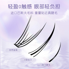 Beauty Research False Eyelashes for Women, Self-Adhesive A-Shape Fish Tail Single Clump Fairy Hair 5 Rows Natural Simulated Eyelashes for Wholesale