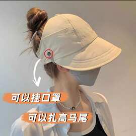 帽子女大号遮阳帽防晒帽遮脸太阳帽大头围渔夫帽大帽檐速干鸭舌帽