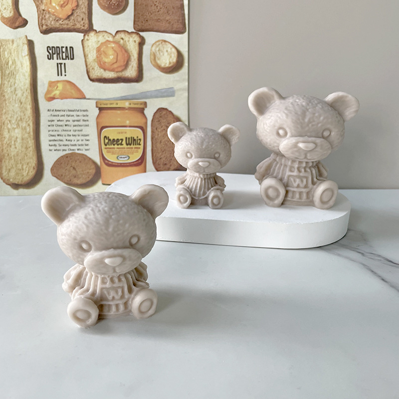 Oso cubo de hielo molde DIY café leche té bebida fría jalea oso molde para hornear silicona oso jabón hecho a mano