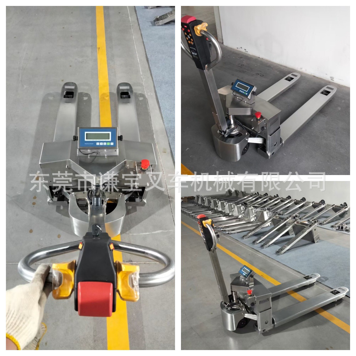 Fábrica de alimentos y medicamentos, almacenamiento en frío, productos acuáticos, paletas hidráulicas manuales de acero inoxidable 304, carretillas elevadoras galvanizadas