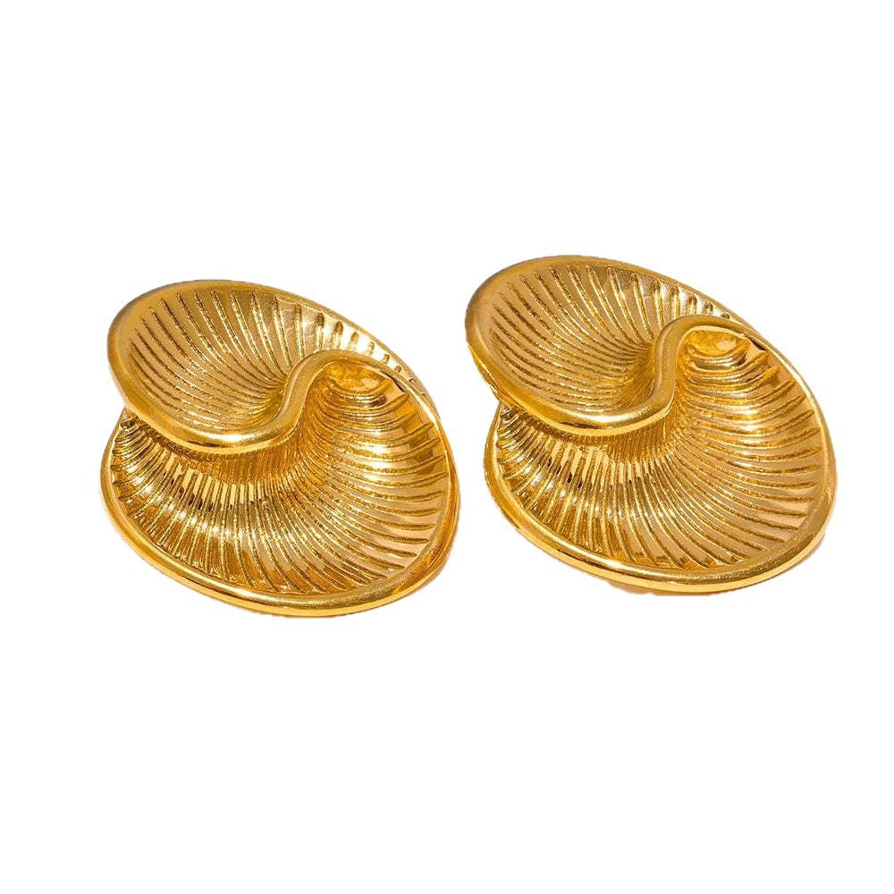 Tina transfronteriza inswind pernos de acero inoxidable para mujeres no decolor acero de titanio chapado en oro 18K pernos de anillo de nicho de alta calidad