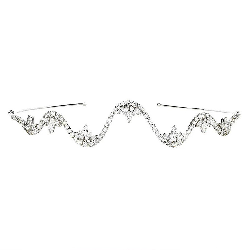 accessori di vendita caldi per le donne, copricapo di lusso con onde di zirconi, accessori per capelli da sposa alla moda, copricapo_voghion.com