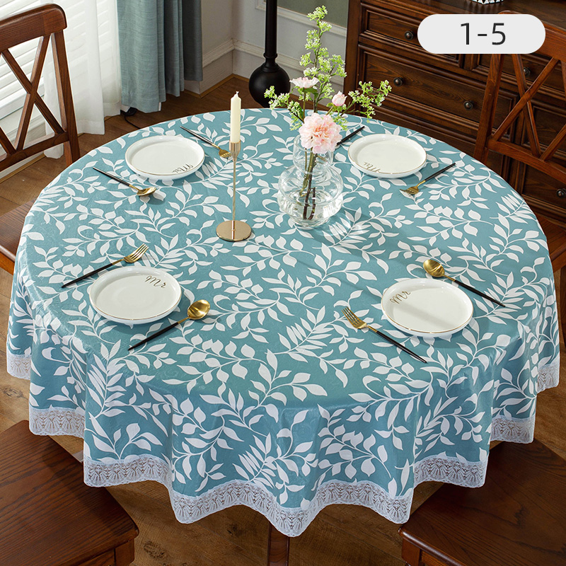 impermeable a prueba de agua a prueba de aceite a prueba de manchas PVC ecológico para el hogar mesa redonda sin lavado restaurante gran mesa redonda hotel Yuanbeiqin